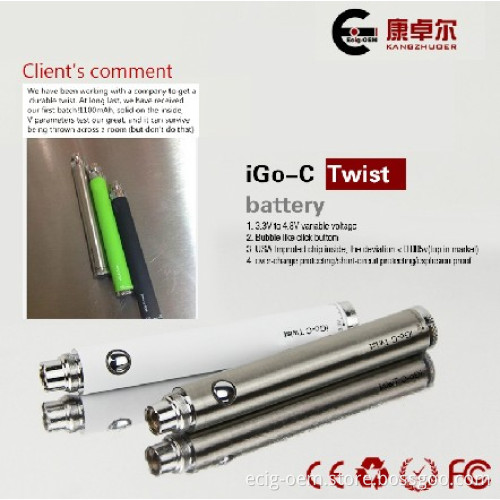 Variable Voltage Evod Twist Battery for E Cigarette